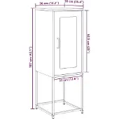 vidaXL Credenza nera 36x39x107 cm Acciaio laminato a freddo