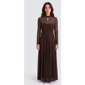 Twinset per donna. 262TF2030 Vestito Drappeggiato marrone (44), Casual, Poliestere, Manica lunga
