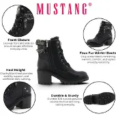 Mustang Stivaletto stringato 'Leila' nero