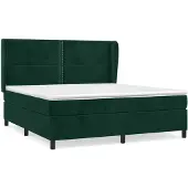 vidaXL Letto a molle con materasso verde scuro 180x200 cm in velluto