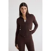 Trendyol Giacca di felpa sportiva cioccolato