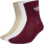 Adidas Originals Calzino 'Mid Crew 3 Pairs' sabbia / bordeaux / bianco
