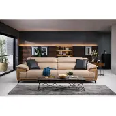 AEA Hellbeiger Polster 3-Sitzer Exklusive Textilsofas Wohnzimmer 3-er