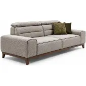 AEA Modernes 3-Sitzer Sofa Grau Braun Stoff Wohnzimmer Polstersofa