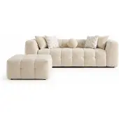 AEA 3-Sitzer Sofa Beige Stoff Wohnzimmer weich Modern geräumig