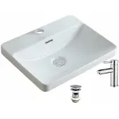 MOB-IN Lavello rettangolare da incasso 48x37 + rubinetto + piletta LEA