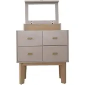 Xl Moebel Gmbh Comodino beige con specchio. Comodino con cassetti, elegante