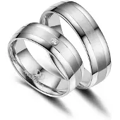 MARRYA Anello 'ES-02 Ehering aus Edelstahl – Silberfarben' grigio chiaro