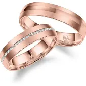 MARRYA Anello 'ES-28 Ehering aus Edelstahl - Rosé gold plattiert' rosé