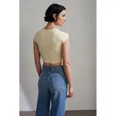 Dilvin Camicia da donna giallo pastello