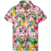 King Kameha Camicia 'Pineapple Flowers' rosa chiaro