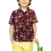 King Kameha Camicia 'Christmas Gingerbread' rosso