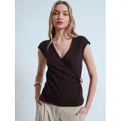 Dilvin Camicia da donna marrone scuro