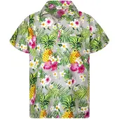 King Kameha Camicia 'Pineapple Flowers' grigio