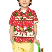 King Kameha Camicia 'Christmas Border Print' rosso