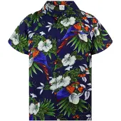 King Kameha Camicia 'Cherryparrot' navy