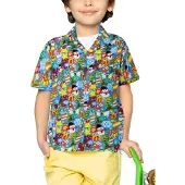 King Kameha Camicia 'Christmas Allover' blu chiaro