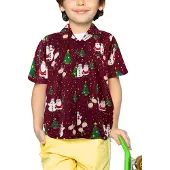 King Kameha Camicia 'Christmas Buddies' rosso