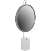 Kendra Home Specchio da tavolo Eleganca in metallo bianco e argento