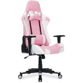 Dripio Sedia da gaming, ergonomica, regolabile, 50x55x131 cm, rosa