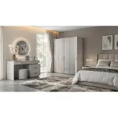 AEA Armadio, specchiera, sgabello, grigio, moderno, lussuoso, tavolino da trucco