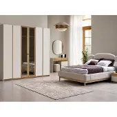 Xl Moebel Gmbh Set di mobili moderni: letto, armadio, comò, 2 comodini
