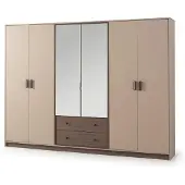 Xl Moebel Gmbh Armadio beige con specchio. Armadio grande