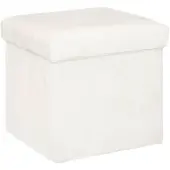 Dripio Pouf Ezzio, in legno e Pelle finta, bianco, 38x38x38 cm