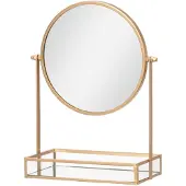 4Living Specchio cosmetico GEMMY con vassoio, Ø 20 cm