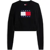 Tommy Hilfiger Tjw Sparkle Flag Sweater Black Taglia: L | Maglioni a maglia Outlet | Donna | Nero