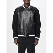 Balmain Bomber in pelle di agnello con logo