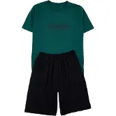 Trendyol Pigiama corto smeraldo / nero