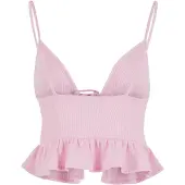 Urban Classics Maglietta Senza Maniche Waffle Pique Ruffle