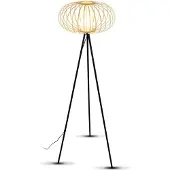 Briloner Floor light, bamboo nature, escl. 1xE27/max.10W