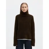 Selected Maglione A Collo Alto Donne Marrone XS