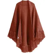 Emilie collection Foulard extra large 'Knitwear poncho' marrone