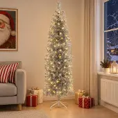 Syfax Albero di Natale Artificiale Sottile 210 cm 300 LED
