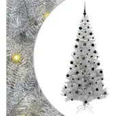 vidaXL Albero di Natale argentato, 210 cm, materiale: PET
