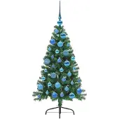 vidaXL Albero di Natale artificiale preilluminato verde 120 cm PVC