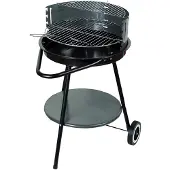 Floraland Barbecue rotondo a carbonella con spiedo su ruote 50 cm