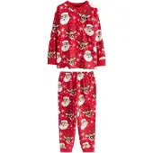 Next Pigiama marrone chiaro / rosso / nero / bianco
