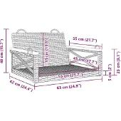 vidaXL Sedia sospesa Beige 63x62x40 cm Poly Rattan