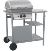 vidaXL Barbecue a gas con tavolino su 3 livelli Argento