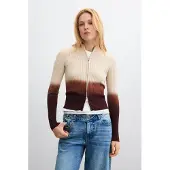 Desigual , giacca a maglia a costine, Donna, Marrone, S