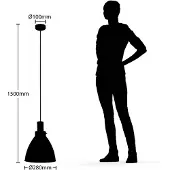 LINDBY Lampada a sospensione Trebale, E27, Ø 28 cm, nera, metallo