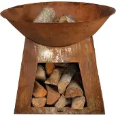 Esschert Design Ciotola da fuoco rust S con contenitore; FF169