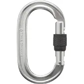 Black Diamond Oval Keylock Screwgate Carabiner Moschettoni a ghiera grigio
