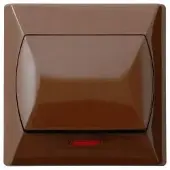 Ospel Pulsante a campana NO-RESET con illuminazione Marrone ŁP-6AS/24 Akcent