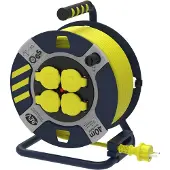 REV Avvolgicavo H07RN, plastica, nero/giallo, IP44, 40 m