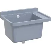 vidaXL Lavello a parete grigio 50x35x24 cm in resina
